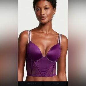 Purple Push-Up Longline Bra Bodysuit